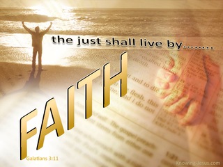 Galatians 3:11 The Just Shall Live By Faith (beige)